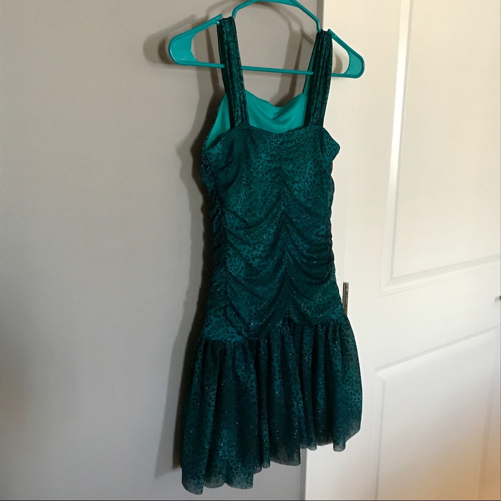 🆕Amy Byer Cheetah Sparkle Party Dress Blue/ Green - Picture 4 of 5